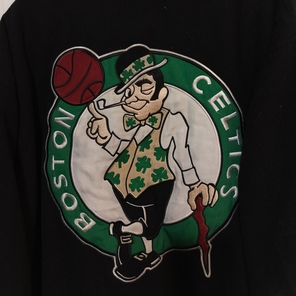 M251) Boston Celtics JH Design Reversible Black Embroidered Logo Wool Jacket 3XL - Picture 11 of 15